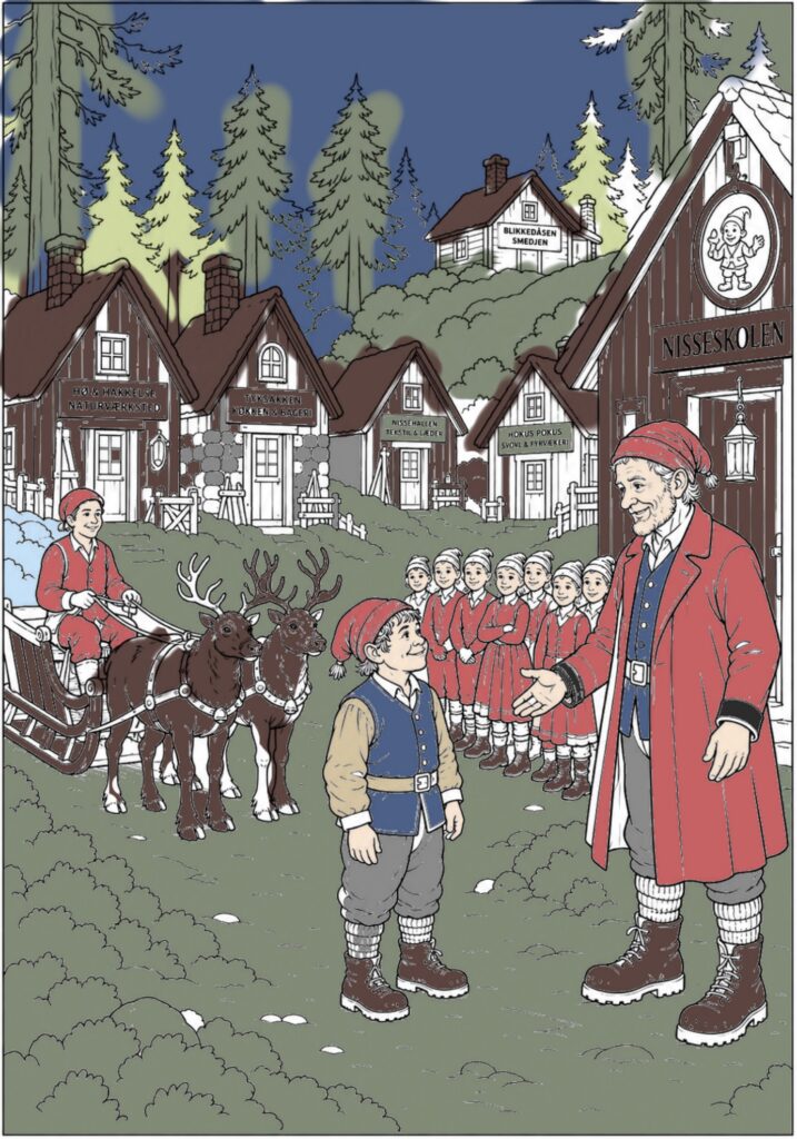 Farvelagt Claus Magnus-tegning af Mathilde