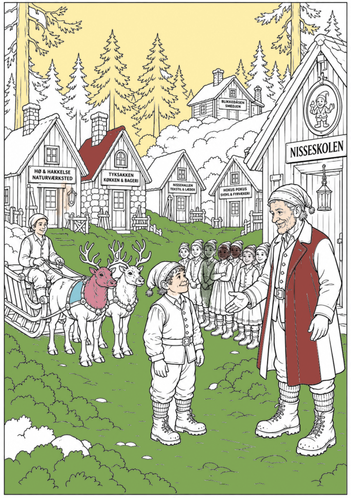 Farvelagt Claus Magnus-tegning af Hønne