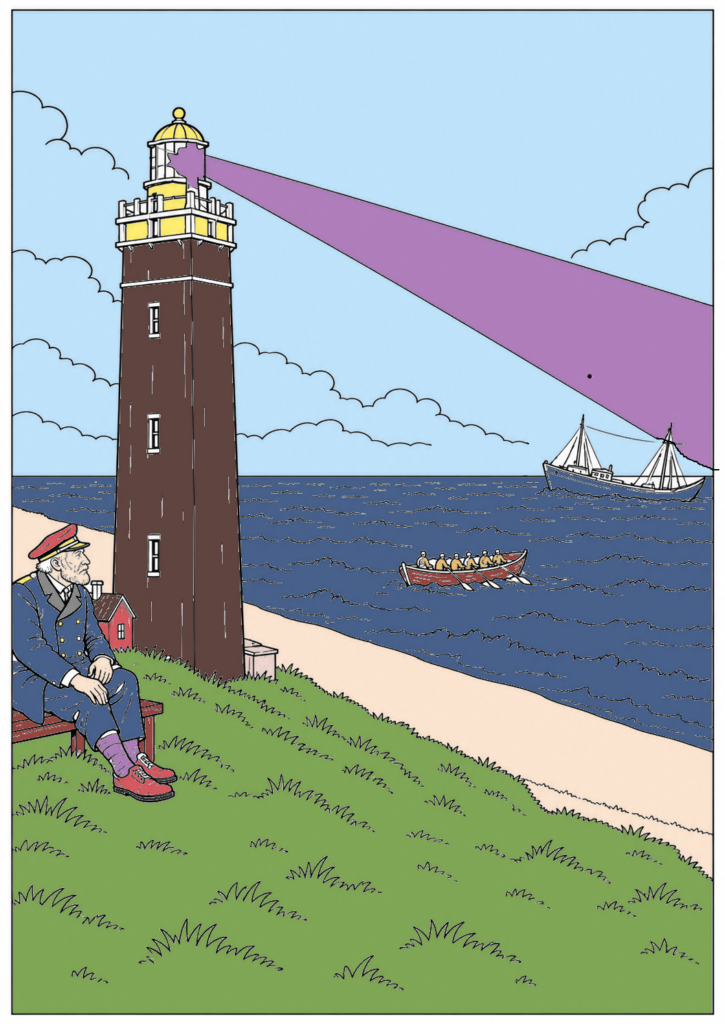 Farvelagt Claus Magnus-tegning af Mark